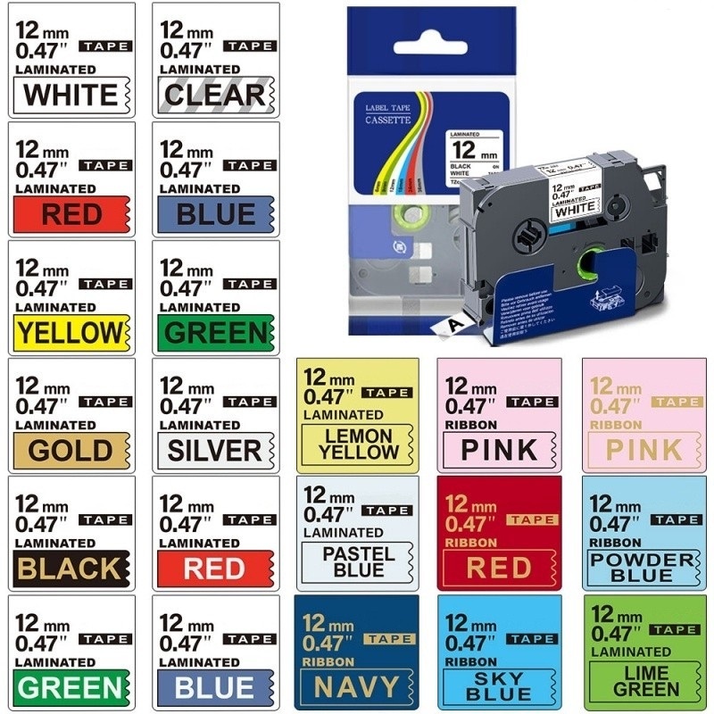 20 สี tze231 ป้ายสําหรับ tze231 TZe221 TZe211 TZe251 tze231 12 มม.* 8 M เทปลามิเนตริบบิ้นสําหรับ Bro