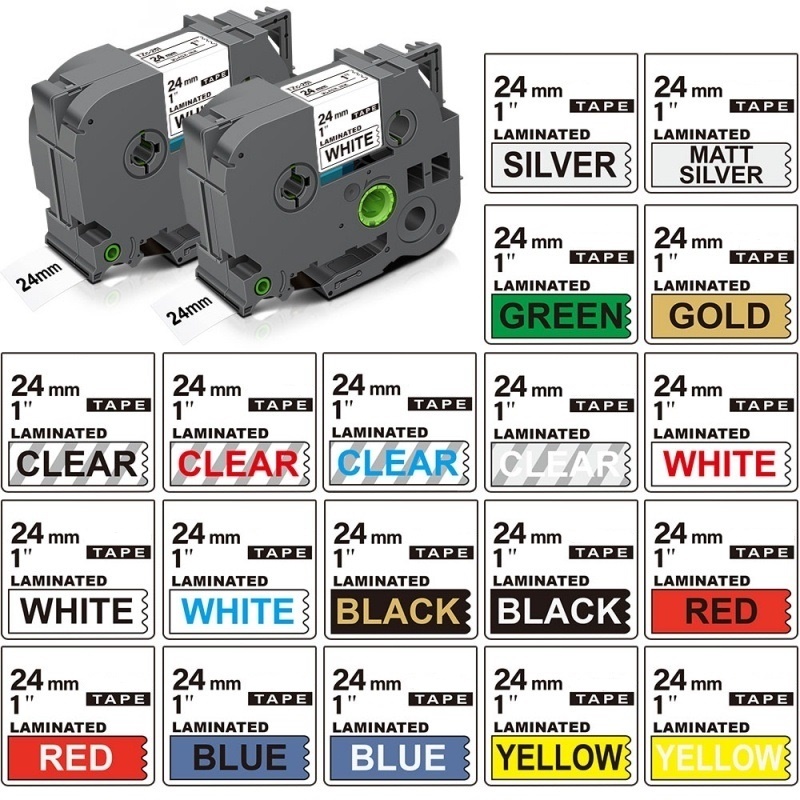 24 มม.TZe231 TZ251 TZ241 สําหรับ Brother P-Touch TZ.251 tze251 tze251 สีดําบนป้ายสีขาวเทปลามิเนตสีขา