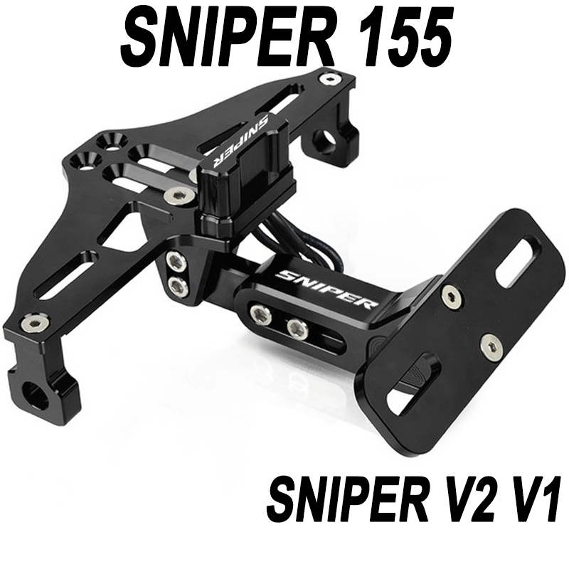 สําหรับ YAMAHA Sniper 150 155 155R Sniper V2 V1 รถจักรยานยนต์ปรับ CNC ขายึดป้ายทะเบียน LED กรอบป้ายทะเบียนหมายเลขผู้ถืออุปกรณ์มอเตอร์ไซค์