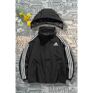 เสื้อแจ็กเก็ตกีฬาลําลอง มีฮู้ด กันน้ํา กันลม สําหรับผู้ชาย