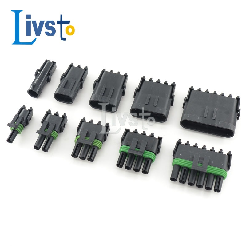 1 ชุด 1 2 3 4 6 Pin Delphi รถยนต์กันน้ําตัวเชื่อมต่อรถหญิงชาย Weather Pack ขั้วต่อไฟฟ้า 12015792 12010973 สําหรับ GM 12015798 12010973 12010974 12015792