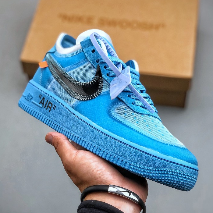 รองเท้าบอร์ดกีฬาสันทนาการ Off White x Air Force 1 Low OW AO4606-400