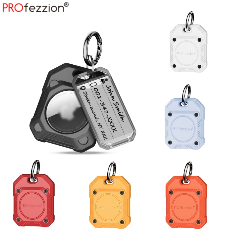 PROfezzion เคส AirTag Case เคส airtag พวงกุญแจ airtag พวงกุญแจผู้ถือที่ปลอดภัยตัวป้องกันกันน้ําสําหรับกระเป๋าถือกระเป๋าเดินทางกระเป๋าสตางค์กระเป๋าเป้สะพายหลังและสัตว์เลี้ยง