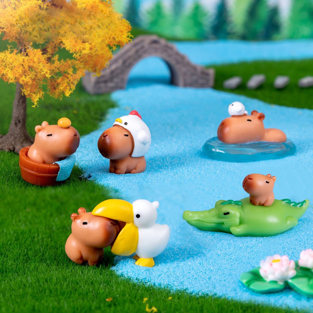 ตุ๊กตาคาปิบาราเรซิ่น เครื่องประดับ สําหรับตกแต่งรถยนต์