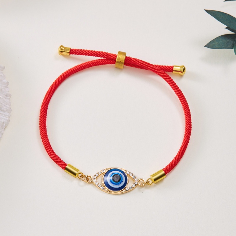 Chuya Evil Eye Braided Pull-String Bracelet สําหรับผู้ชายและผู้หญิงของขวัญเครื่องประดับวินเทจ