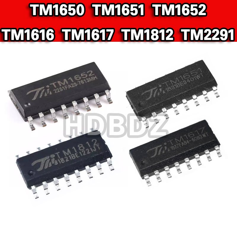 5pcs TM1650 1812 1651 TM1616 1617 1652 2291 SOP16 ไดรฟ์ชิป  IC SMD TM1637 TM1638 TM1621B TM1628A TM1