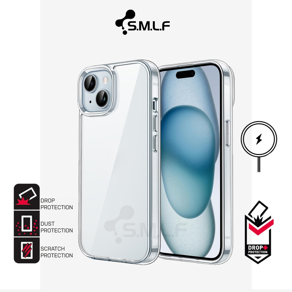 SMLF Clear Anti-Yellow Case เคสโทรศัพท์มือถือแบบใส บาง กันกระแทก กันชน สีเหลือง เกรดทหาร สําหรับ iPh