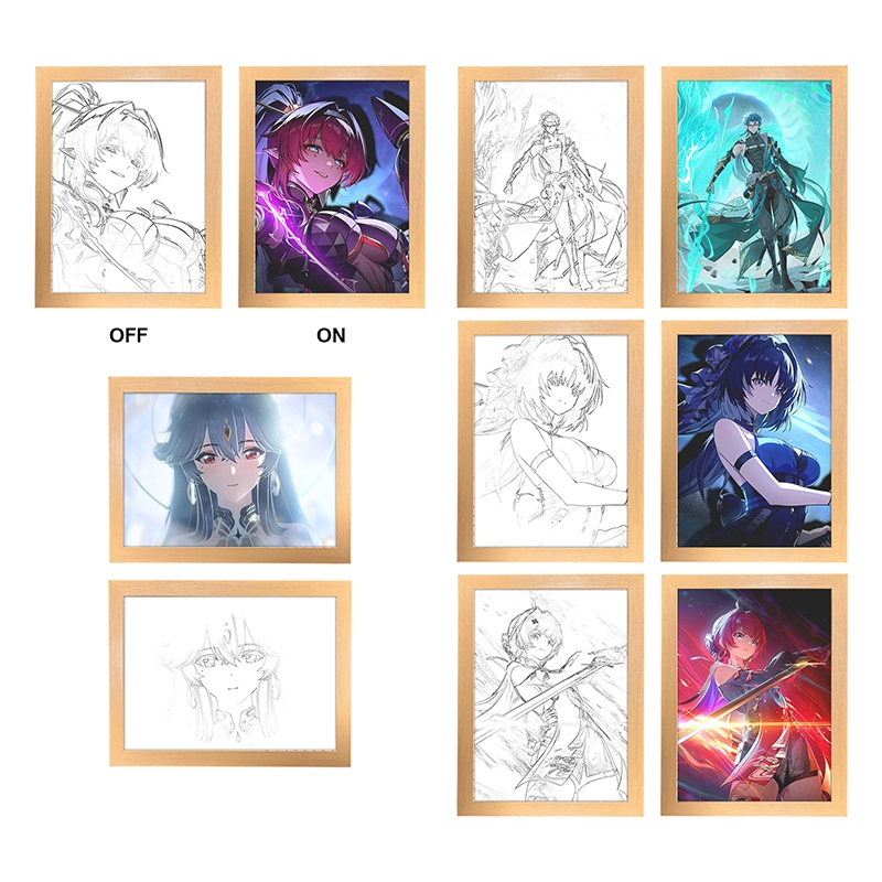 Wuthering Waves ไฟกลางคืน Yinlin ไฟ LED ภาพวาด