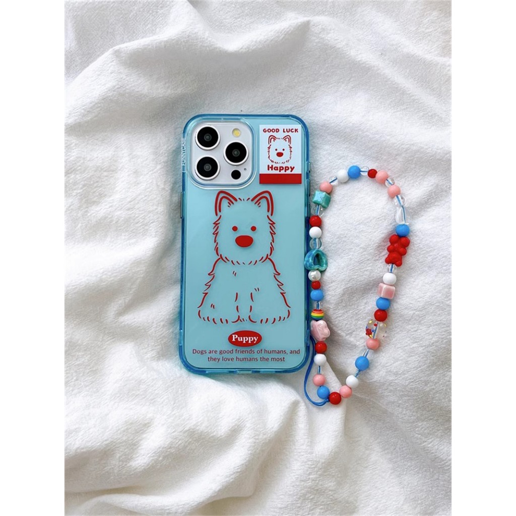 Iphone 15 pro max 14 pro max เคสโทรศัพท์วัสดุอะคริลิคลายลูกสุนัข