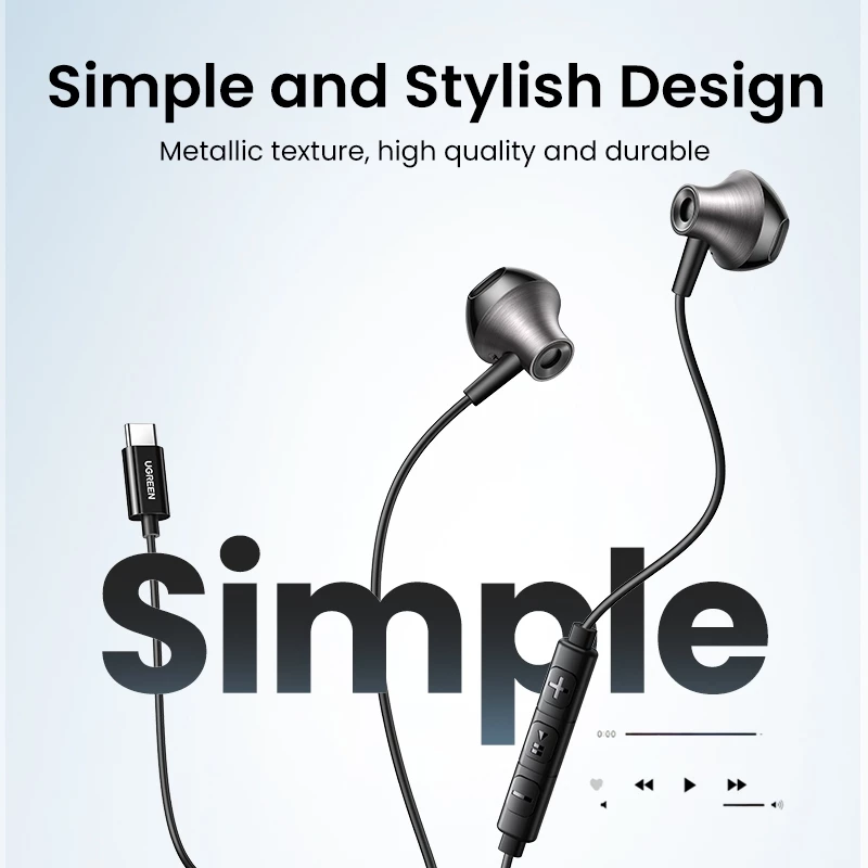 UGREEN หูฟังมีสาย Type-C/3.5mm HiFi กึ่งอินเอียร์ มีไมค์ thumbnail 10