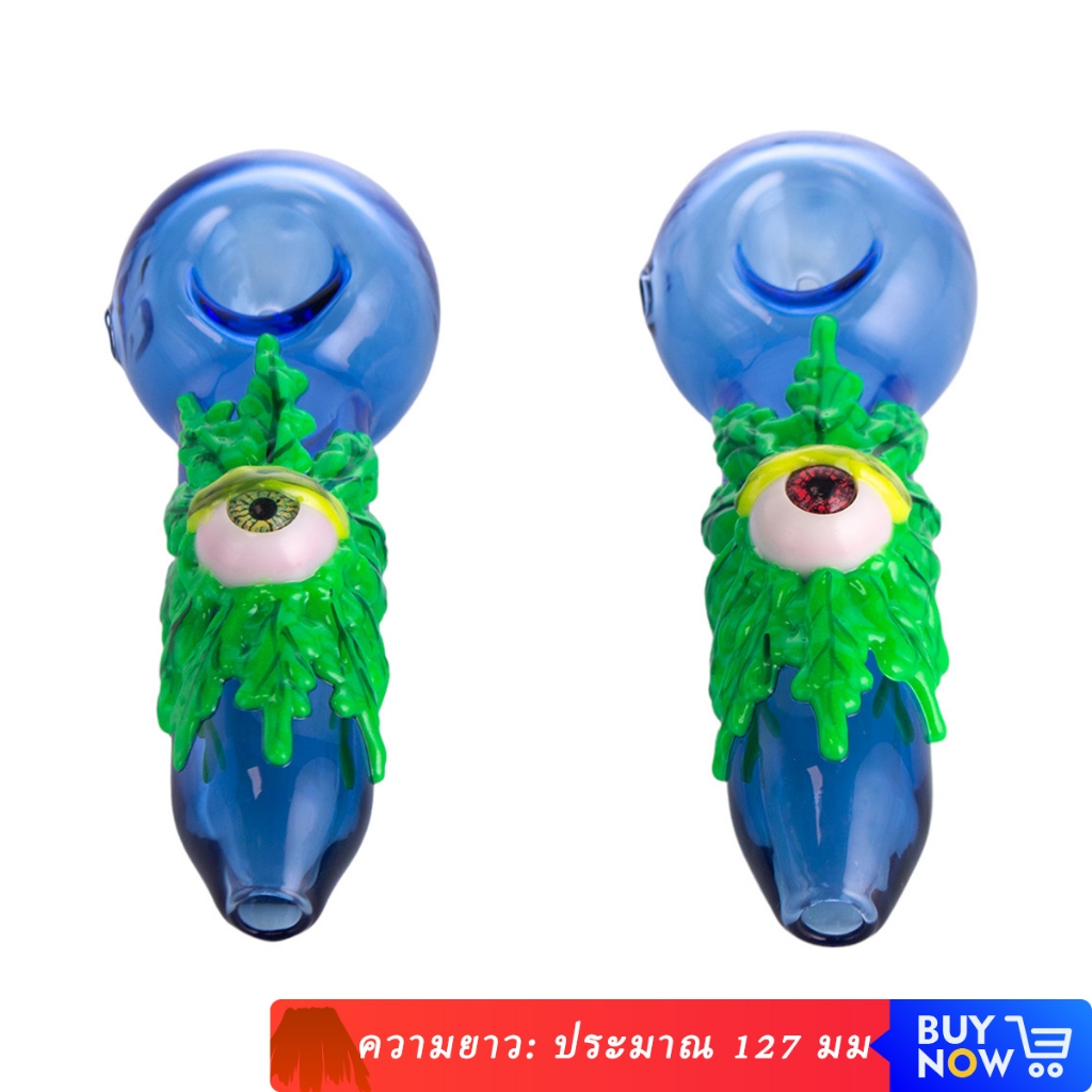 127มิลลิเมตร3ง ใบสีเขียวแบบแก้วสีฟ้ามือท่อแบบพกพาบ้องท่อแก้วบง ปี4825