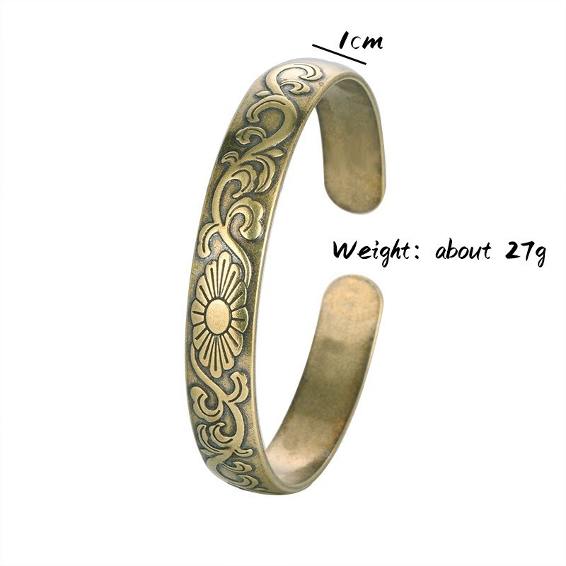 เดซี่ดอกไม้บรอนซ์สร้อยข้อมือผู้หญิงเพื่อคืนวิธีโบราณทําสร้อยข้อมือทองแดงบริสุทธิ์เก่าแม่ของขวัญ - รูปที่ 2