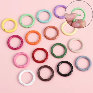 แหวนกุญแจอัลลอยด์พ่นสี 30 มม. พร้อมโอริงสปริง 2 ชิ้นต่อเซต อุปกรณ์ DIY ทำที่แขวนกุญแจ ตัวล็อคกระเป๋าเป้