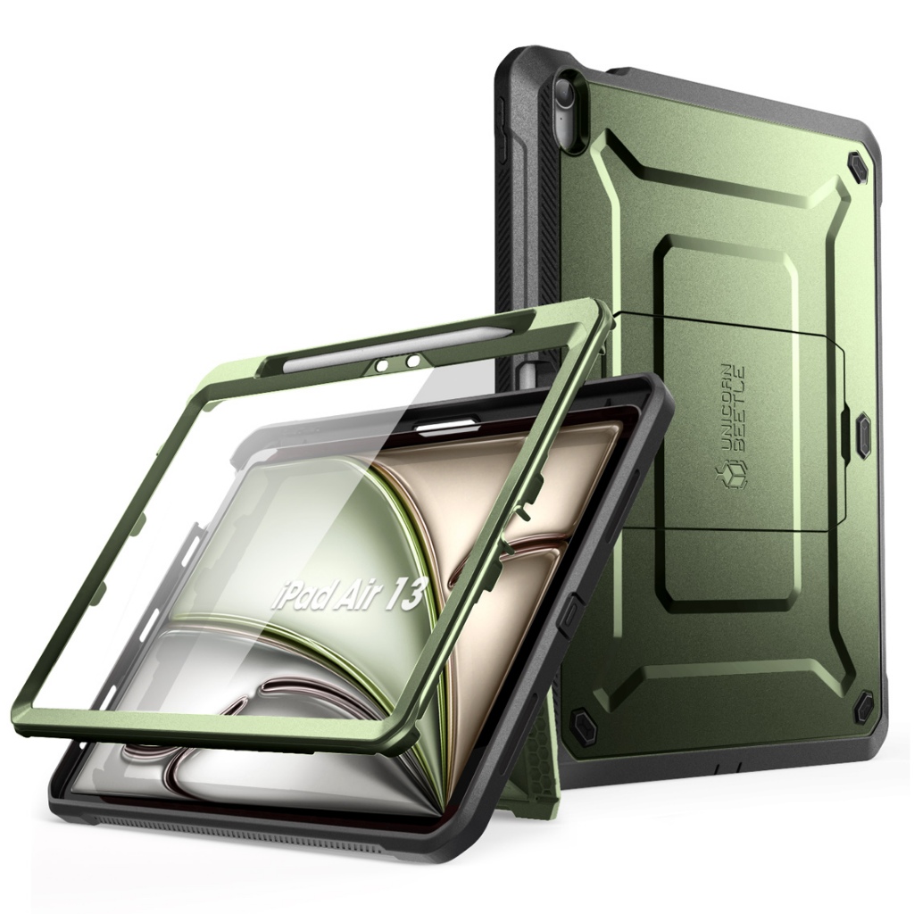 SUPCASE Unicorn Beetle Pro สําหรับ iPad Air 13 นิ้ว M4/M3/M2 2026/2025/2024 พร้อมที่ใส่ดินสอในตัวป้องกันหน้าจอขาตั้งทหารเกรดฝาครอบป้องกันสําหรับ iPad Air 13 นิ้ว