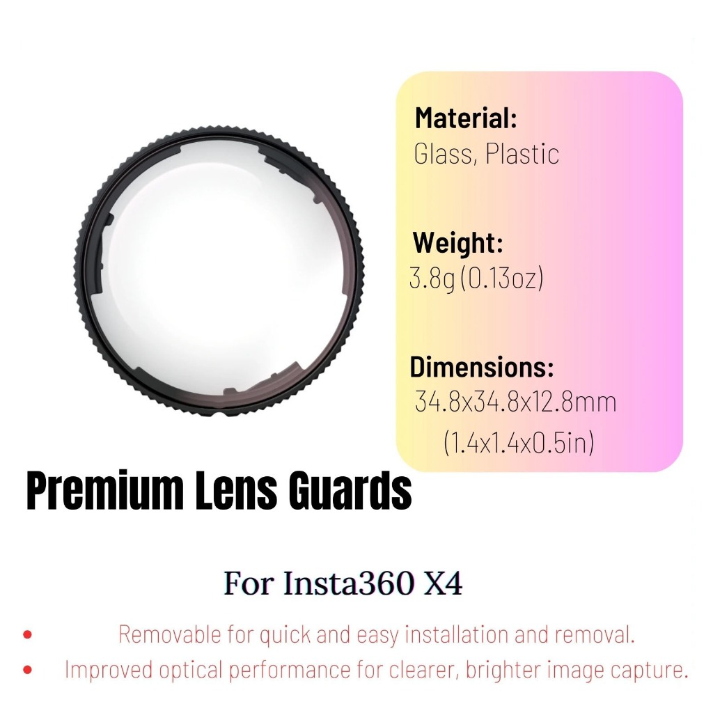 【🇹🇭 กรุงเทพฯ】Original Insta360 X4 Premium Lens Guards โปร่งใสสูง ภาพคริสตัล-ใส รับประกัน 1 ปี