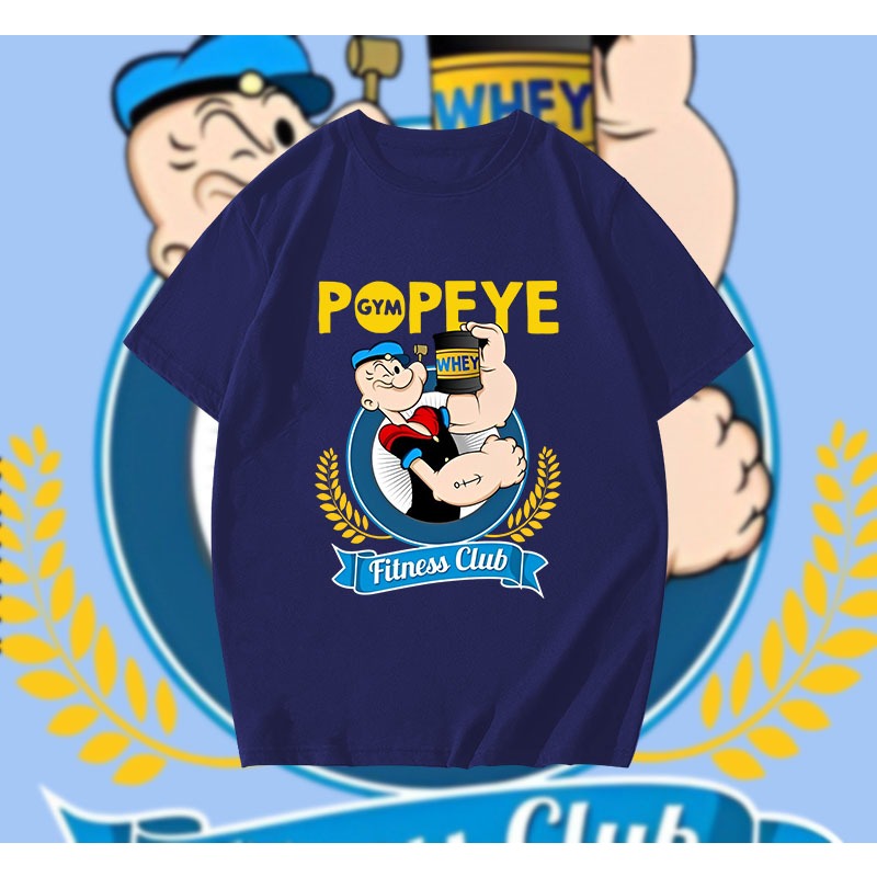 พร้อมส่ง เสื้อยืดผ้าฝ้ายพิมพ์ลายผ้าฝ้าย 100% ป๊อปอาย เยาวชน Popeye The Sailorman T-Shirt Popeye _03