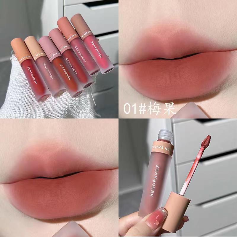 【PY】Herorange ลิปสติก เนื้อแมตต์กํามะหยี่ กันน้ํา ติดทนนาน ไม่ติดถ้วย-PY