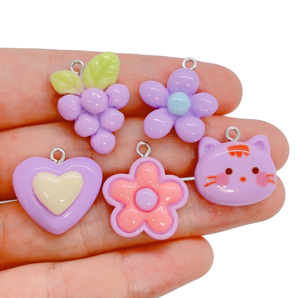 1 ชิ้น Catoon Love น่ารักสีม่วงองุ่นแมวดอกไม้เรซิ่น Charms Love Heart Decor จี้ DIY พวงกุญแจหัตถกรรมอุปกรณ์เครื่องประดับผลการค้นหา
