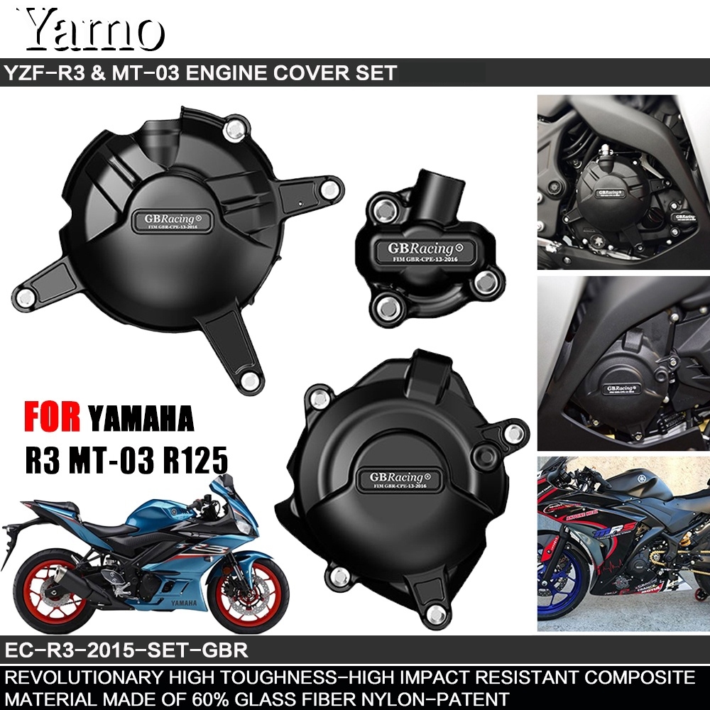 สําหรับ YAMAHA R3 R25 MT03 R125 รถจักรยานยนต์ฝาครอบเครื่องยนต์ป้องกันกรณีสําหรับกรณี GB Racing