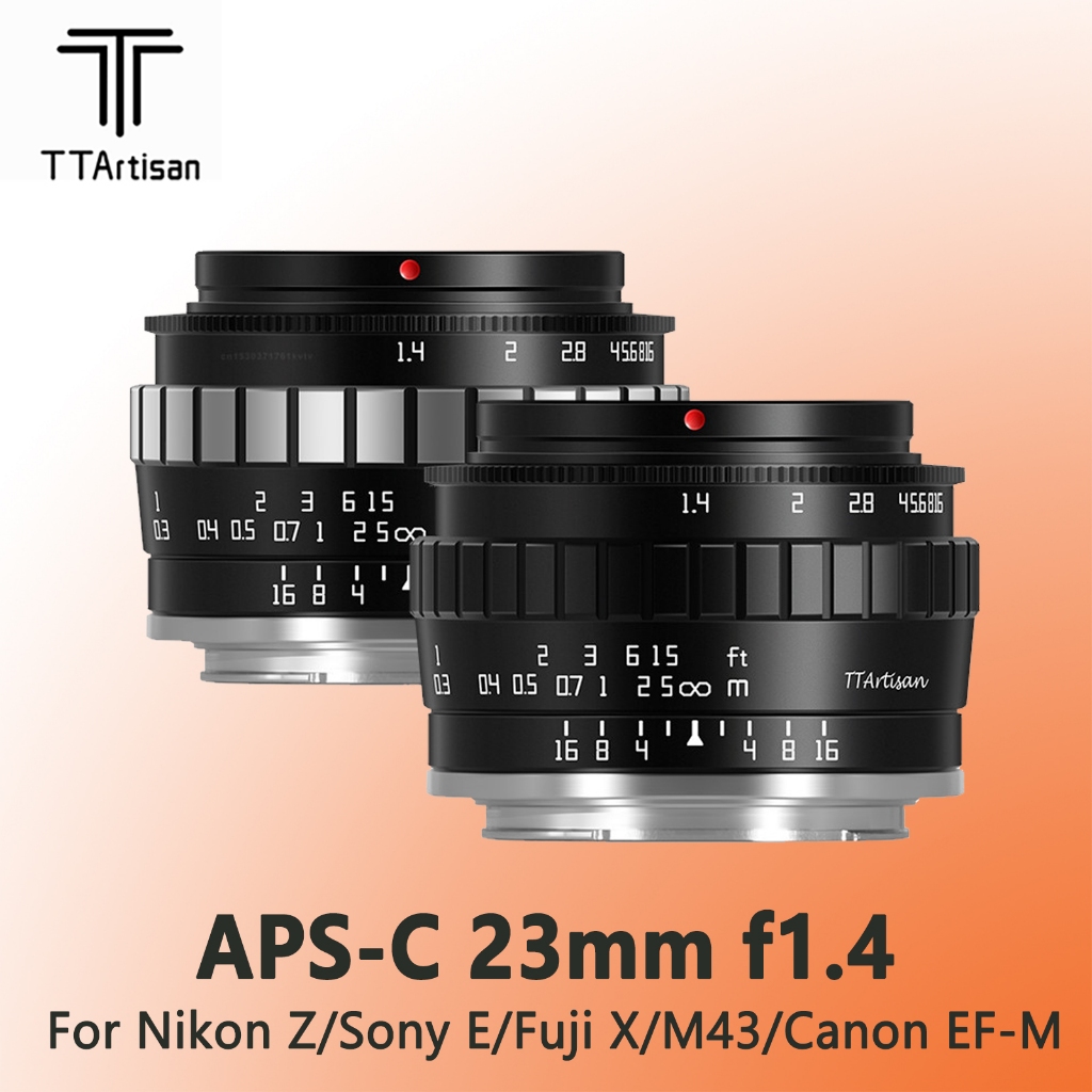 Ttartisan 23mm F1.4 APS-C เลนส์แมนนวล รูรับแสงขนาดใหญ่ สําหรับ Sony E Nikon Z Fuji X Canon EOS M M4 