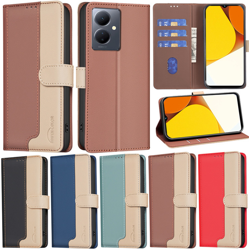 หรูหราสําหรับvivo Y38 5G Y03 4G Y200i 5G Y36 5G Y27 4G Y35 4G Y22S Y33S Y21S Y21 Y17 Y15 Y12 Y11 Y20 RetroหนังPUกรณี