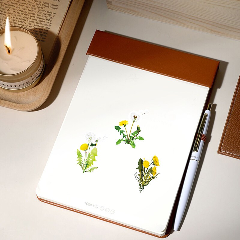 50 ชิ้น INS Dandelion พืชสติกเกอร์ WaterProof สมุดภาพแล็ปท็อปสติกเกอร์ป้ายของขวัญวันเด็ก