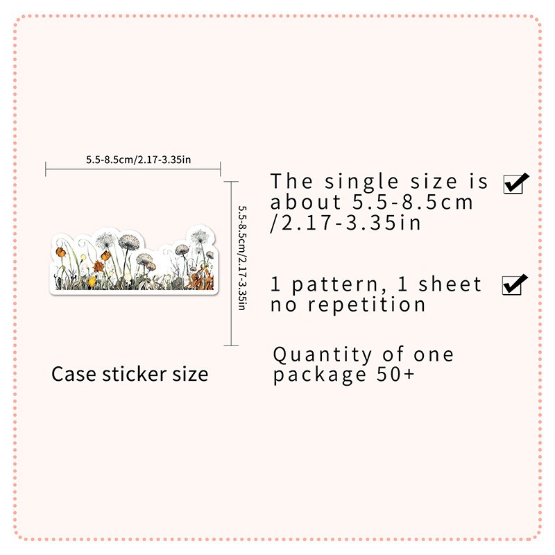 50 ชิ้น INS Dandelion พืชสติกเกอร์ WaterProof สมุดภาพแล็ปท็อปสติกเกอร์ป้ายของขวัญวันเด็ก