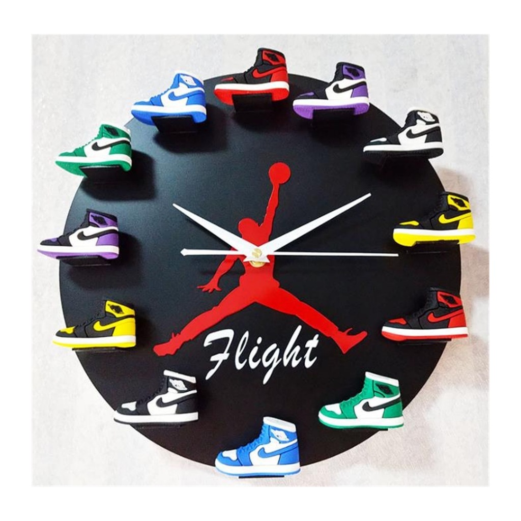 Aj AirJordan Wall Clock AJ Clock Basketball Sneaker Supplies 3D Shoe Model Clock