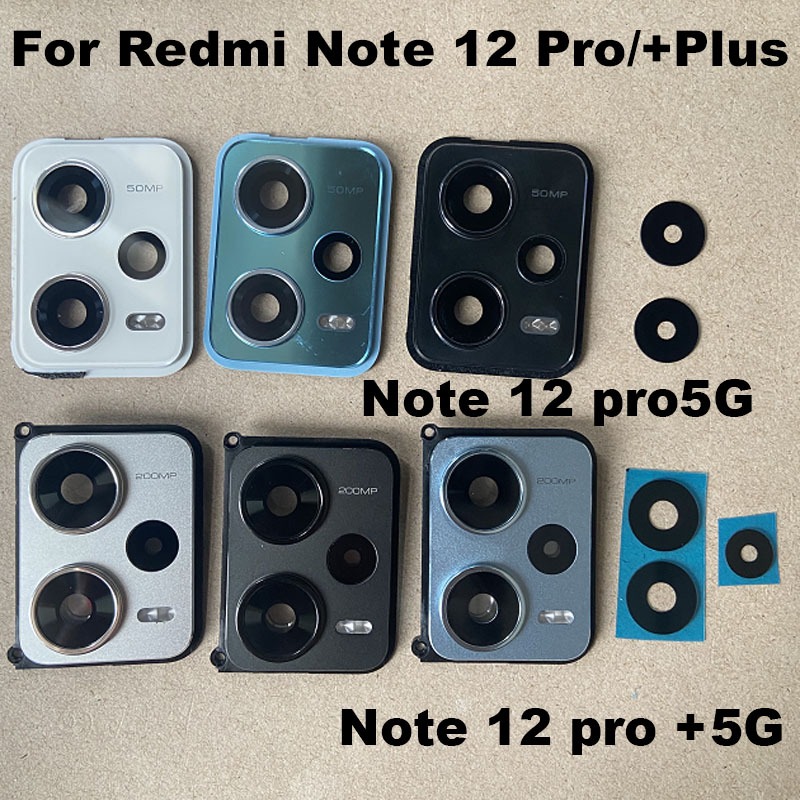 ใหม่สําหรับ Xiaomi Redmi Note 12 Pro + Plus 5G กระจกกล้องด้านหลังเลนส์กระจกพร้อมกรอบ Replacment