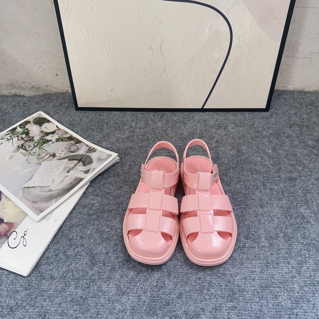 [ขายดี] Melissa รองเท้าแตะ กลวง ลายดอกไม้ สไตล์โรมัน สําหรับผู้หญิง