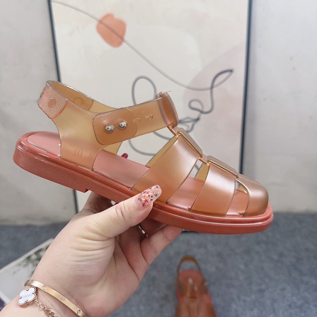 [ขายดี] Melissa รองเท้าแตะ กลวง ลายดอกไม้ สไตล์โรมัน สําหรับผู้หญิง