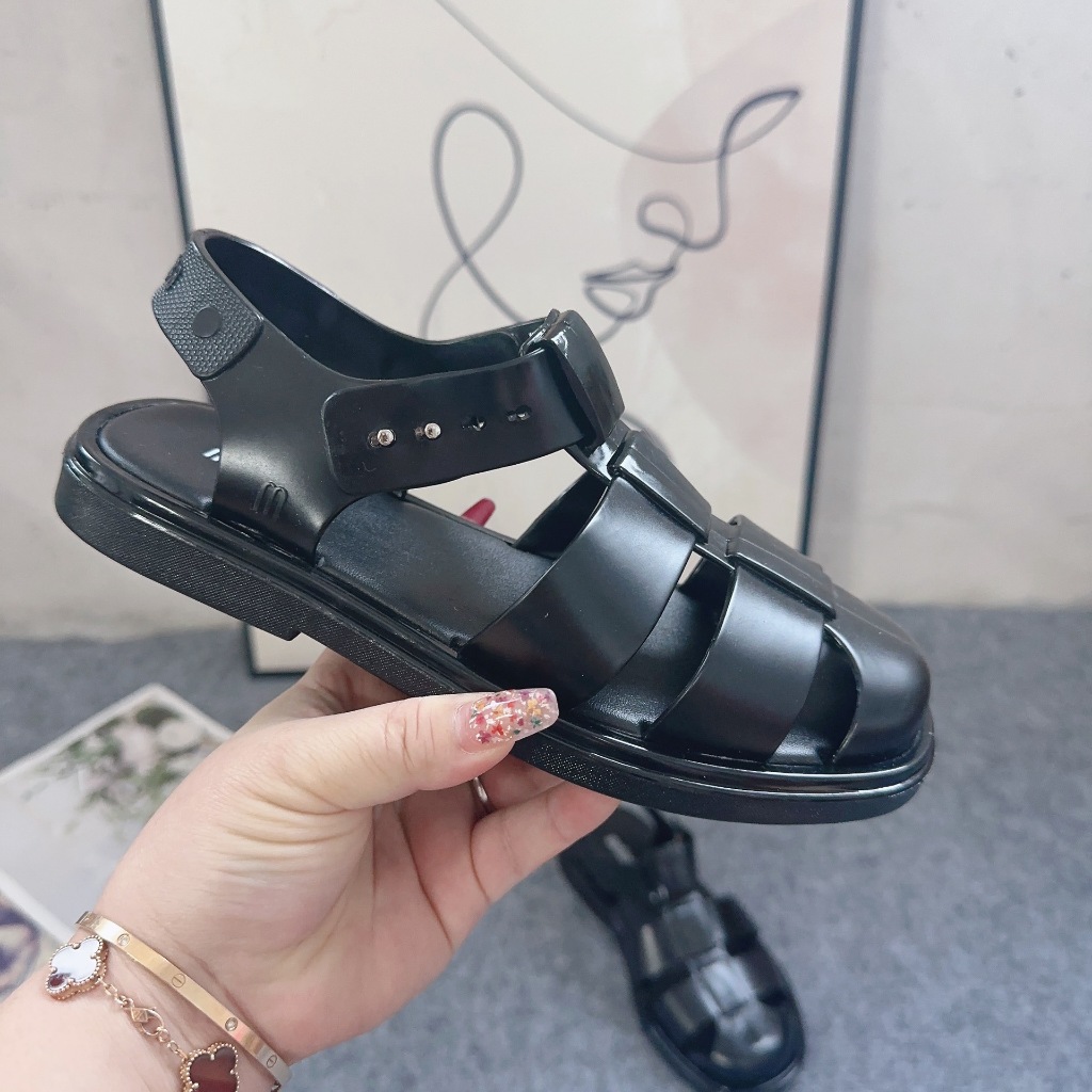 [ขายดี] Melissa รองเท้าแตะ กลวง ลายดอกไม้ สไตล์โรมัน สําหรับผู้หญิง