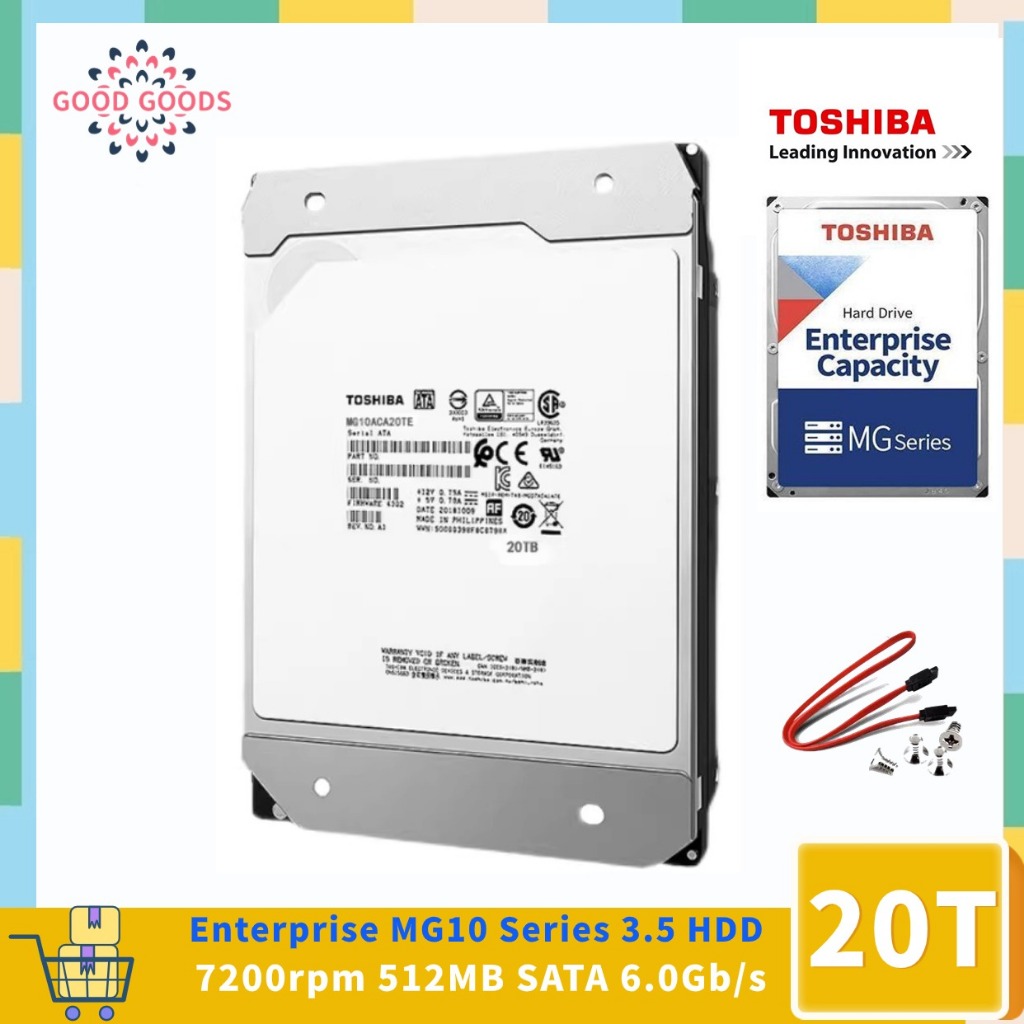 Toshiba Enterprise (MG10ACA20TE/MG10AFA22TE)20TB 22TB HDD 7200 RPM 512MB แคช SATA 6Gb/s 3.5" ฮาร์ดได
