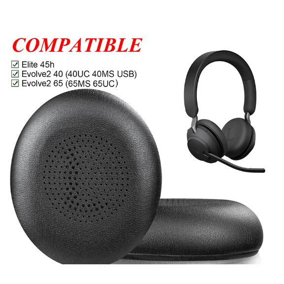 เปลี่ยนแผ่นรองหูฟังสําหรับ Jabra Evolve2 65 (65MS 65UC USB)/Evolve2 40 (40UC 40MS USB)/Elite 45h ชุด