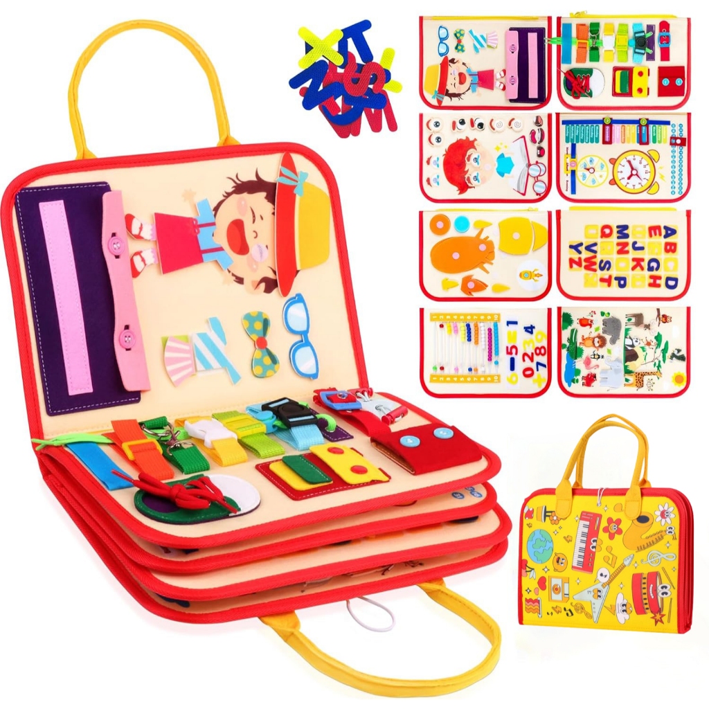 เด็กวัยหัดเดิน Busy Board กิจกรรม Baby Sensory Montessori ของเล่นหัวเข็มขัดของเล่นเพื่อการศึกษาสําหรับการเรียนรู้ Fine Motor Skills