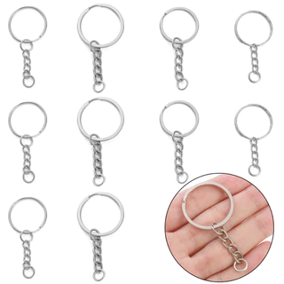 10pcs เหล็กรอบ Keyfob พร้อมแหวนกระโดดพวงกุญแจกุ้งก้ามกราม Clasp/sheep Eye รวมสําหรับพวงกุญแจจี้ DIY เครื่องประดับทําอุปกรณ์เสริม