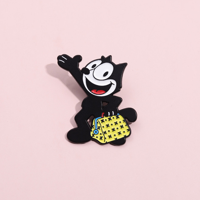 อะนิเมะ Felix เข็มกลัดแมวดํา Pins เข็มกลัดการ์ตูนน่ารักป้ายโลหะเครื่องประดับการ์ตูนเสื้อผ้ากระเป๋าเป้สะพายหลังอุปกรณ์เสริมของขวัญ