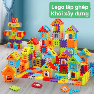Đồ chơi lắp ghép khối xây dựng kiến trúc 310 chi tiết có cửa mở, bộ LEGO xây nhà giúp phát triển trí thông minh cho bé