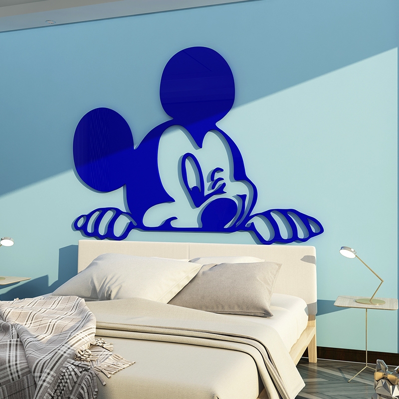 มิกกี้เค้าโครงห้องนอนสาวเด็กเด็กตกแต่งห้องข้างเตียงมินนี่สติ๊กเกอร์ติดผนังกาวในตัวทีวีพื้นหลังผนังสร้างสรรค์ - รูปที่ 4