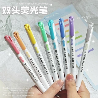 ปากกาเน้นข้อความ 25 สี หัวคู่ ปากกาไฮไลท์ หัวนุ่ม Morandi Macaron ปากกามาร์กเกอร์ สีไฮไลท์ เครื่องเขียน DIY