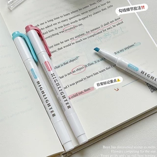 ปากกาเน้นข้อความ 25 สี หัวคู่ ปากกาไฮไลท์ หัวนุ่ม Morandi Macaron ปากกามาร์กเกอร์ สีไฮไลท์ เครื่องเขียน DIY