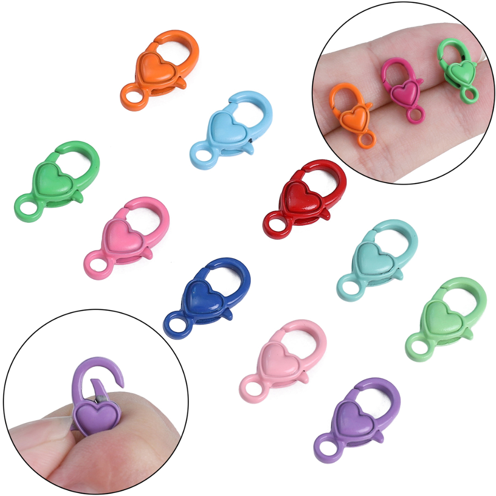 [9x17 มม.] Love Lobster Clasp สีสเปรย์อุปกรณ์เสริมโลหะผสมสร้อยคอสร้อยข้อมือการเชื่อมต่อ Clasp DIY เครื่องประดับทําด้วยมือ Clasp