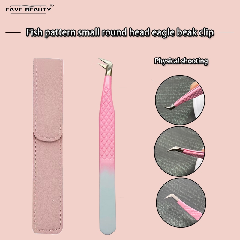 รูปแบบปลาไล ่ โทนสีความแม ่ นยําสูง Grafting Eyelash Tweezers/Golden Feather Clip/Dolphin Clip/แหนบดอกไม ้ แหนบขนตา - รูปที่ 5