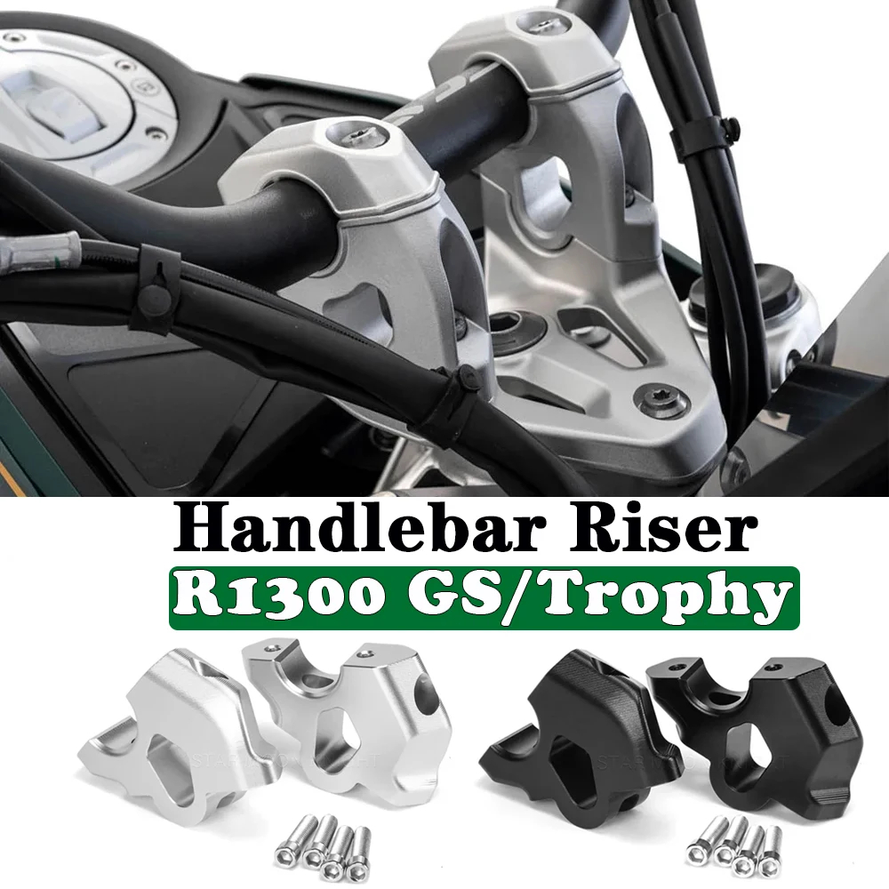 R1300gs Handlebar Riser Clamp สําหรับ BMW R1300 GS R1300gs Trophy ใหม่ CNC อลูมิเนียมเพิ่ม 38 มม.ด้า