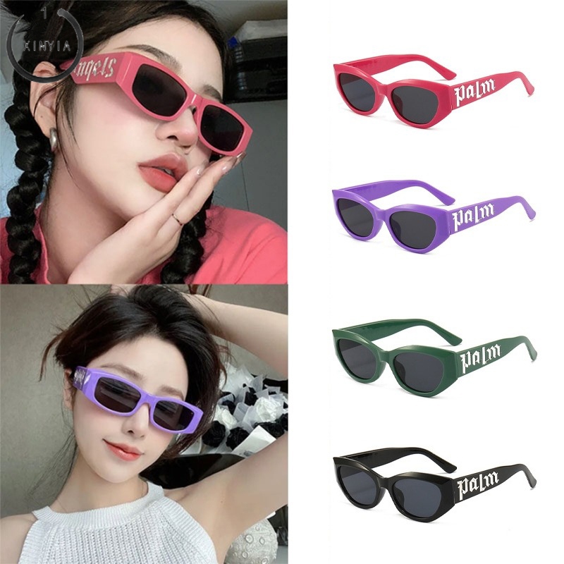 ส่งเร็ว✨ แว่นตากันแดดกรอบสีดําพิมพ์ลายตัวอักษรY2Kสไตล์ฮิปฮอปพังก์แฟชั่นสตรีทสไตล์วินเทจUV400แว่นตาทรงสี่เหลี่ยม -XINYIA1