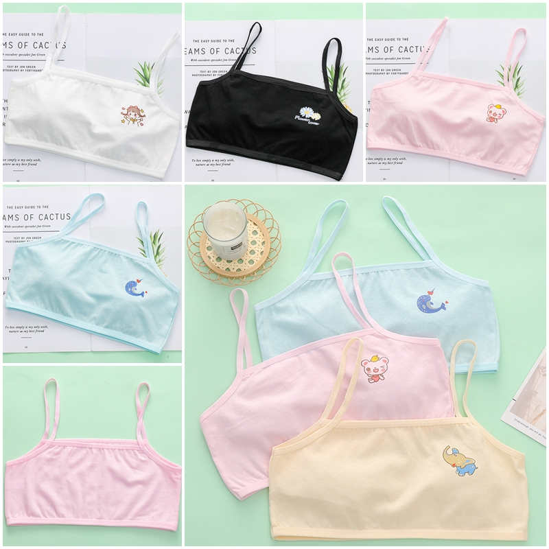 6-16y Baby Bra ชุดชั้นในเด็กผู้หญิงผ้าฝ้าย Breathable เด็กผู้หญิงเสื้อกั๊กสลิง Tube Top