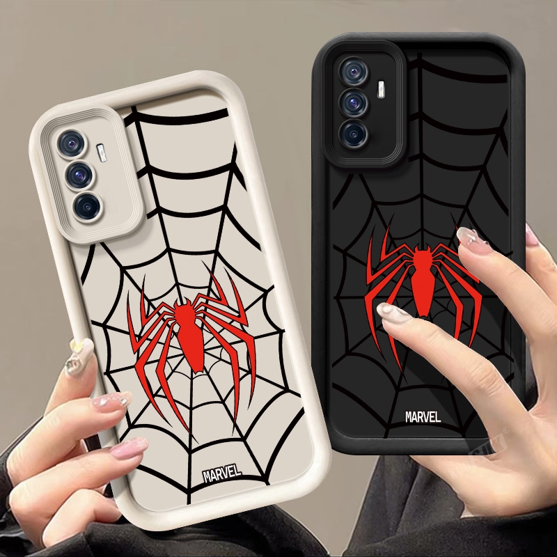 อะนิเมะสําหรับrealme C63 C61 C65 C53 C51 C51S C35 C33 C31 C30 C67 Spiderรูปแบบเว็บซิลิโคนนุ่มปลอกAnti-Dropฝาครอบโทรศัพท์