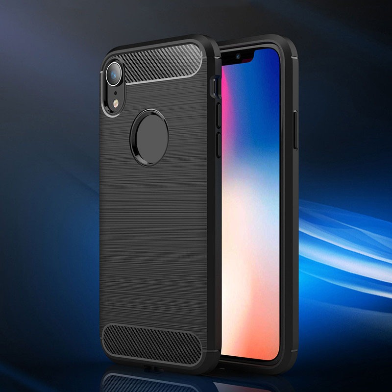 เคสโทรศัพท์มือถือ ซิลิโคน คาร์บอนไฟเบอร์ ไฮบริด กันกระแทก สําหรับ iPhone X XS XsMax XR 7 8 Plus 14 11 12 12Pro