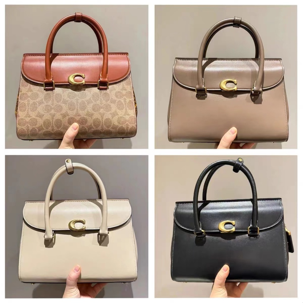 ของแท้ 100% COACH Ladies BROOME CARRYALL กระเป๋าถือกระเป๋าสะพายไหล่ CP119 CP449