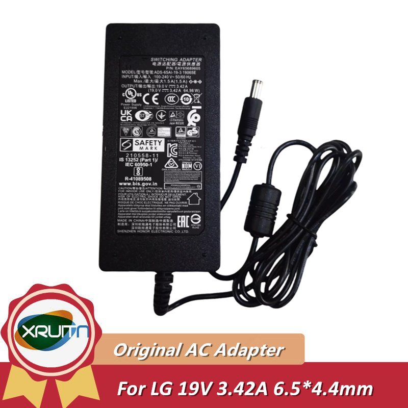 Original AC Switching Adapter ADS-65AI-19-3 65W สําหรับ LG LED TV Monitor แหล่งจ่ายไฟ LCAP40 DA-65G1